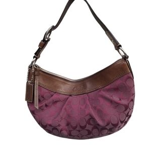 Y2K Coach Magenta and Brown Hobo Bag